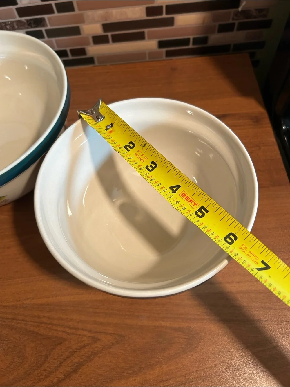 Green-Rimmed Fruit Ceramic Mixing Bowls - Set of 3 Home Dining